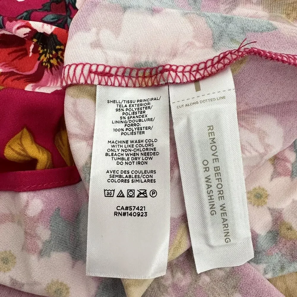 NWT Ann Taylor Loft Midi Dress‎ Plus Size 26 4X Pink Floral Short Sleeves Jersey